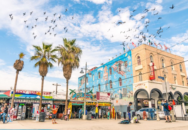 Big mural in Winward Avenue at Venice Beach in California