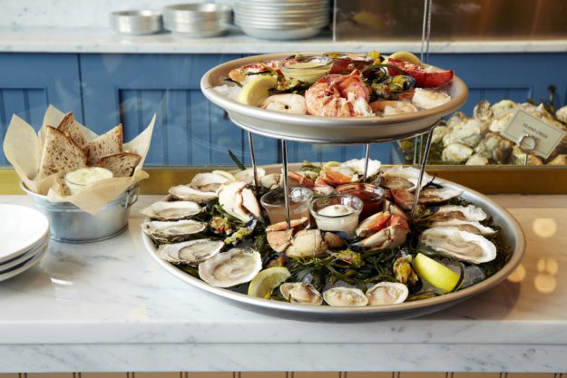 the hourly oyster house seafood tower image credit joel benjamin